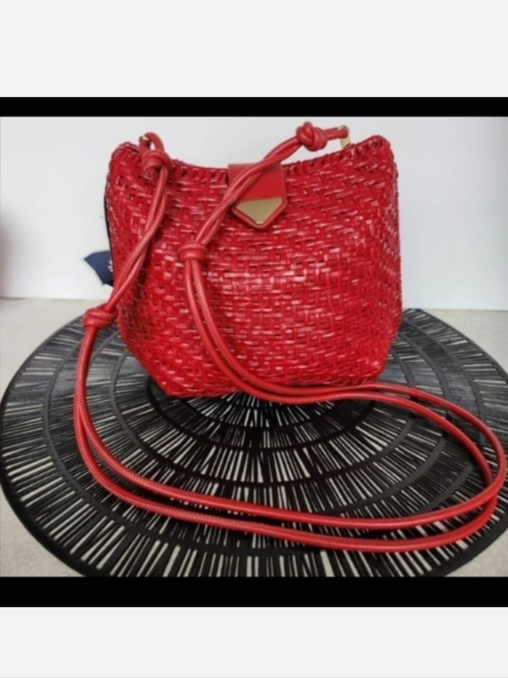 Red Woven Crossbody Bag Zara Braided Store Bag Boho